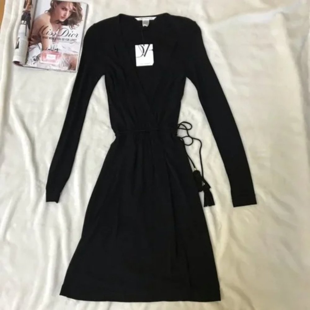 Diane Von Furstenberg Deianira Black Dress-size 0